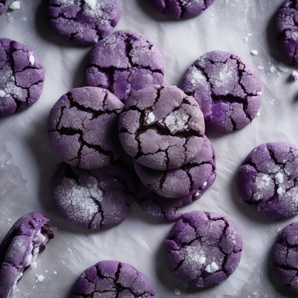 Ube Crinkle Cookies